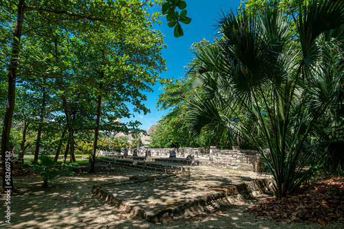 San Miguelito mayan archaeological site in Cancun  Mexico