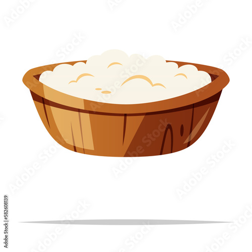 Cottage cheese vector isolated illustration