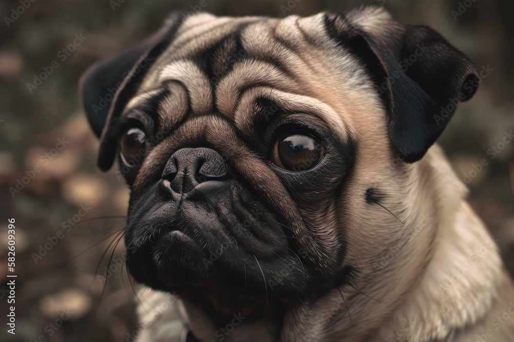 dog facial portrait, cute pet, domestic dog. Generative AI