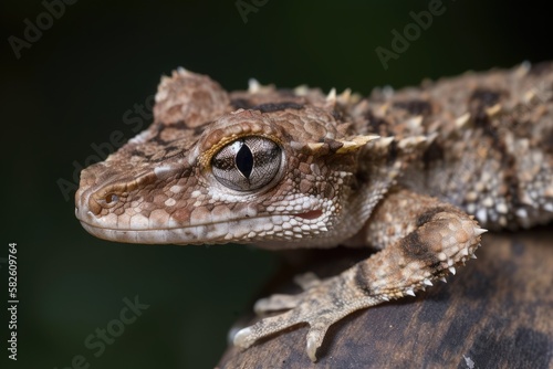 Europaea Euleptes (European leaf toed gecko). Generative AI photo