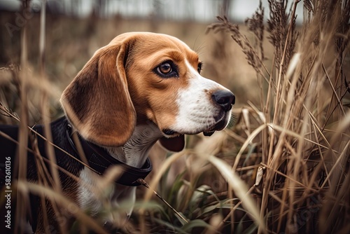 The puppy beagle is hunting for something. Generative AI