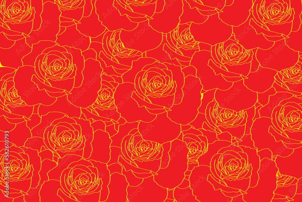 Illustration of red rose flower background.