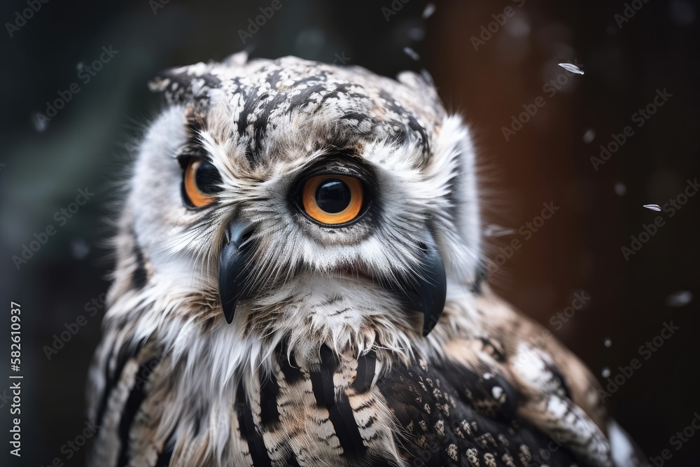 Beautiful owl in white and gray, Soft Focus. Generative AI Beautiful owl in white and gray, Soft Focus. Generative AI