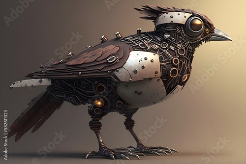 robot sparrow created using AI Generative Technology
