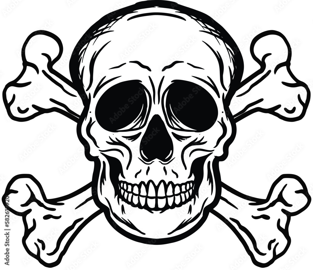 A skull set crossbones cross bone image vector illustrations A skull set crossbones cross bone image vector illustrations