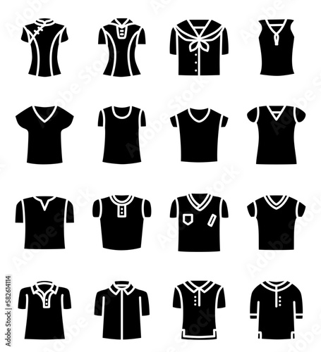 Shirt icon set.  Man, Woman And Unisex Shirt. 