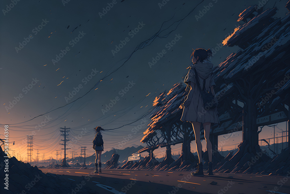 person alone in the street