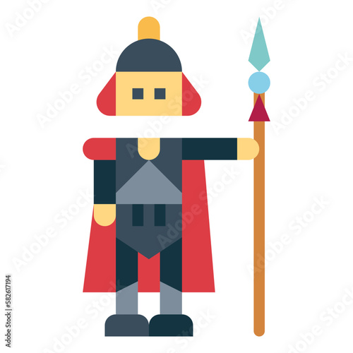 warrior flat icon style