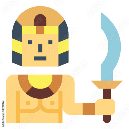 warrior flat icon style