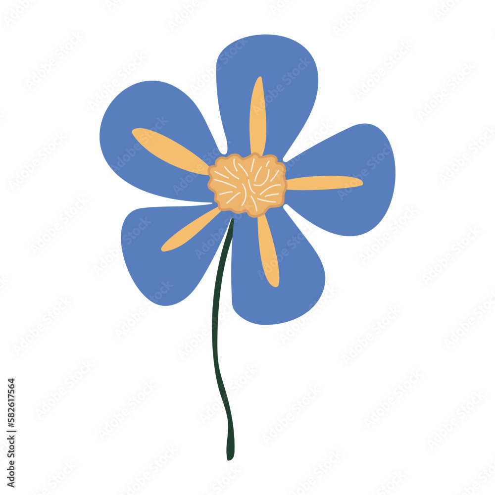 Garden flower, plants ,botanical ,vector fashion, fabric, wallpaper prints on green mint background color. Simple flower. Spring or Summer blossom forest Garden flower, plants ,botanical ,vector fashion, fabric, wallpaper prints on green mint background color. Simple flower. Spring or Summer blossom forest