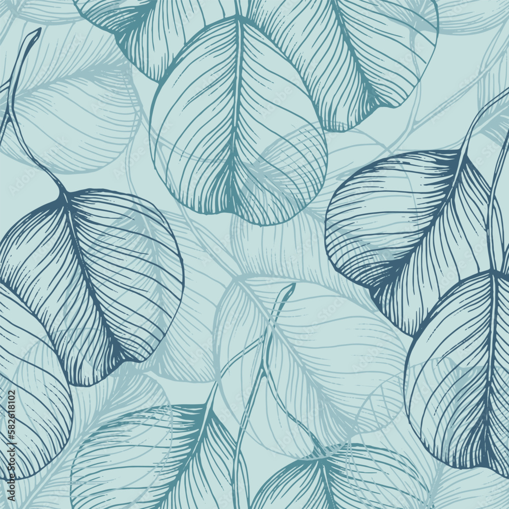 Eucalyptus seamless pattern. Floral botanical flower. Vector elegant floral background for fabric, print, cover, banner, invitation, wrapping, wall art.