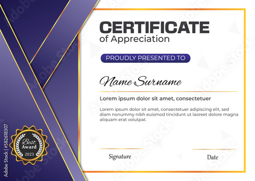 vector certificate design template