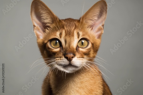Jam is a three month old Abyssinian cat. Generative AI photo