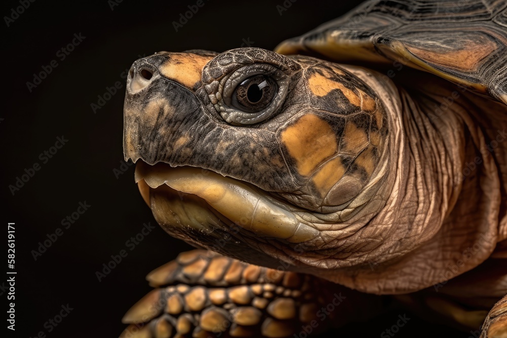 Naklejka premium Close up of a turtle. Generative AI