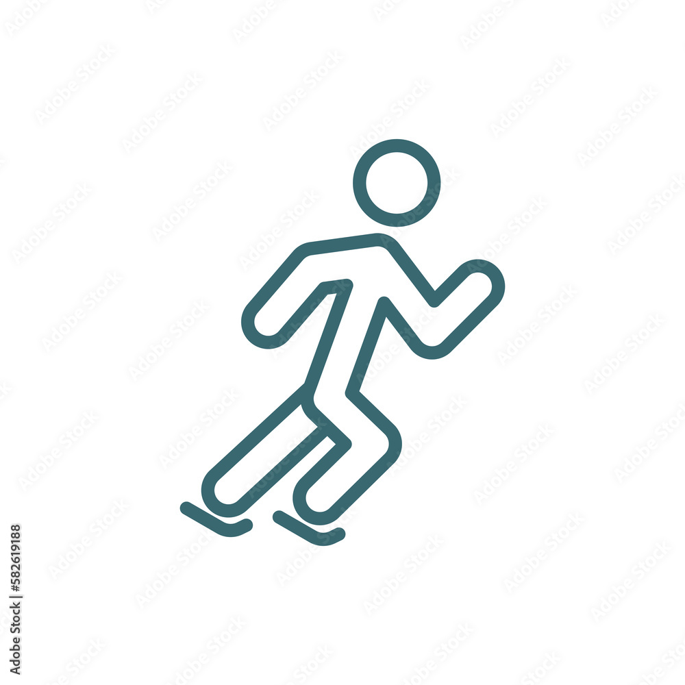 man skating icon. Thin line man skating icon from behavior and action collection. Outline vector isolated on white background. Editable man skating symbol can be used web and mobile man skating icon. Thin line man skating icon from behavior and action collection. Outline vector isolated on white background. Editable man skating symbol can be used web and mobile