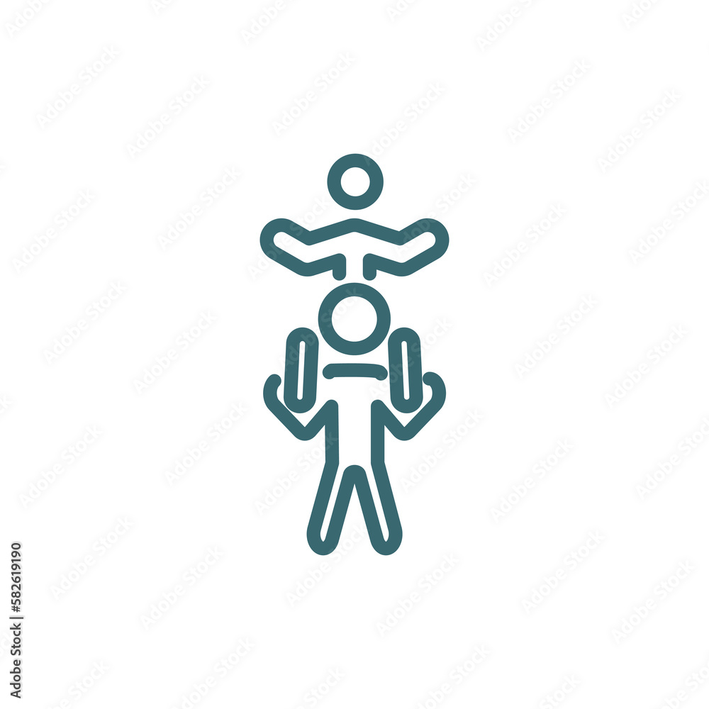 piggyback a kid icon. Thin line piggyback a kid icon from behavior and action collection. Outline vector isolated on white background. Editable piggyback a kid symbol can be used web and mobile piggyback a kid icon. Thin line piggyback a kid icon from behavior and action collection. Outline vector isolated on white background. Editable piggyback a kid symbol can be used web and mobile
