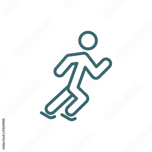 man skating icon. Thin line man skating icon from behavior and action collection. Outline vector isolated on white background. Editable man skating symbol can be used web and mobile