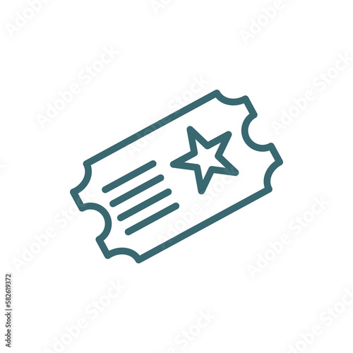 theater ticket icon. Thin line theater ticket icon from cinema and theater collection. Outline vector isolated on white background. Editable theater ticket symbol can be used web and mobile