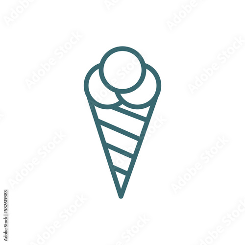 stripped ice cream cone icon. Thin line stripped ice cream cone icon from cinema and theater collection. Outline vector isolated on white background.