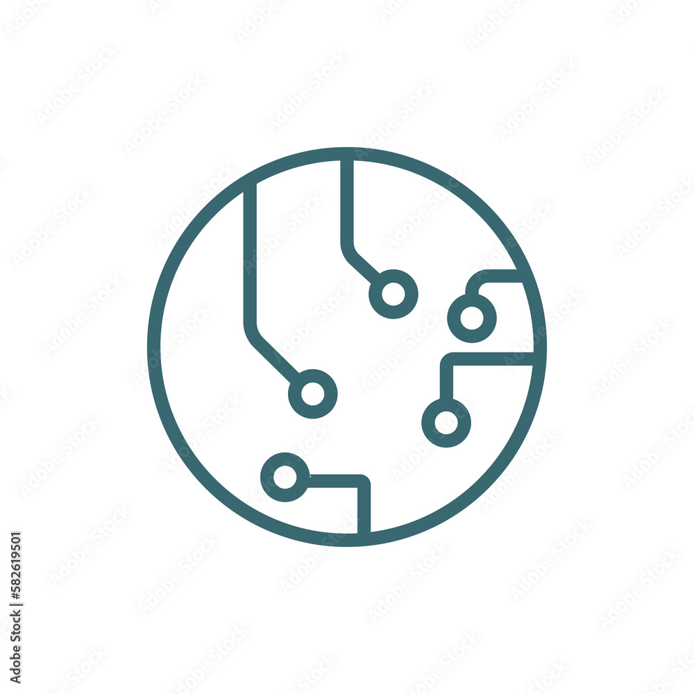 circuits icon. Thin line circuits icon from hardware and equipment collection. Outline vector isolated on white background. Editable circuits symbol can be used web and mobile circuits icon. Thin line circuits icon from hardware and equipment collection. Outline vector isolated on white background. Editable circuits symbol can be used web and mobile