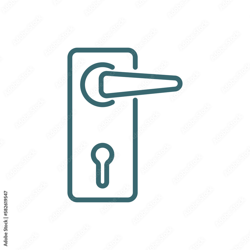 doorknob icon. Thin line doorknob icon from hotel and restaurant collection. Outline vector isolated on white background. Editable doorknob symbol can be used web and mobile doorknob icon. Thin line doorknob icon from hotel and restaurant collection. Outline vector isolated on white background. Editable doorknob symbol can be used web and mobile