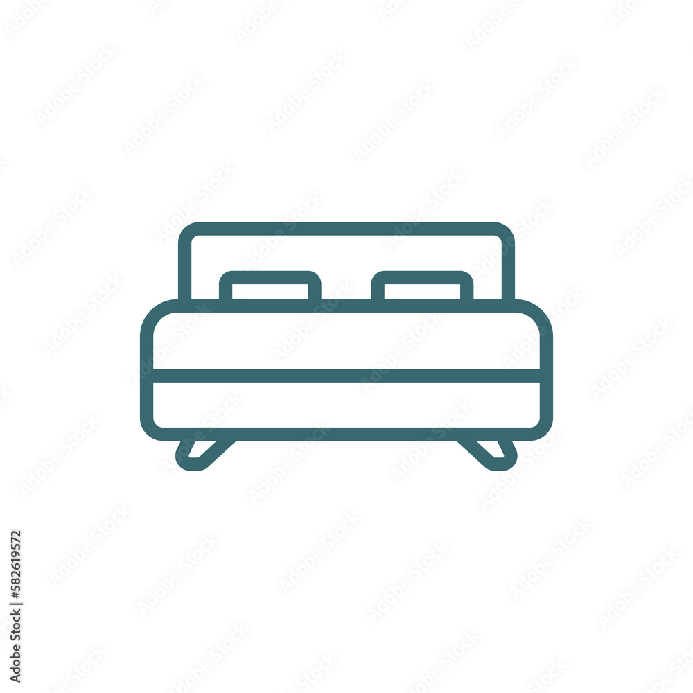 beds icon. Thin line beds icon from hotel and restaurant collection. Outline vector isolated on white background. Editable beds symbol can be used web and mobile beds icon. Thin line beds icon from hotel and restaurant collection. Outline vector isolated on white background. Editable beds symbol can be used web and mobile