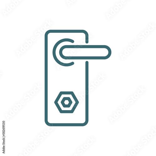 doorknob sign icon. Thin line doorknob sign icon from hotel and restaurant collection. Outline vector isolated on white background. Editable doorknob sign symbol can be used web and mobile