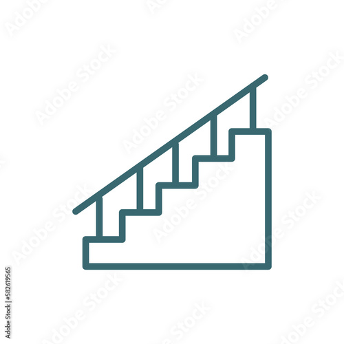stairway icon. Thin line stairway icon from hotel and restaurant collection. Outline vector isolated on white background. Editable stairway symbol can be used web and mobile