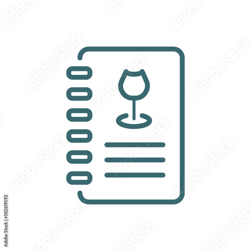 wine menu icon. Thin line wine menu icon from hotel and restaurant collection. Outline vector isolated on white background. Editable wine menu symbol can be used web and mobile
