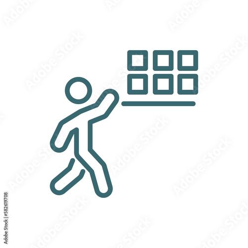 storekeeper icon. Thin line storekeeper icon from humans and behavior collection. Outline vector isolated on white background. Editable storekeeper symbol can be used web and mobile
