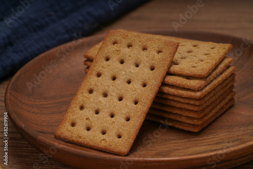 A stack of coffee flavored crackers