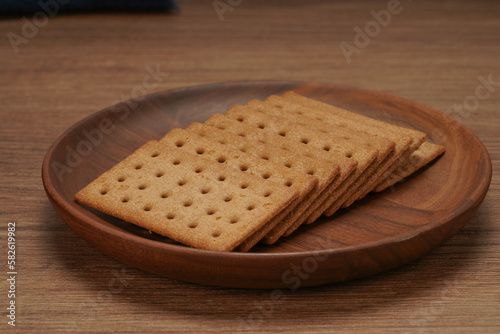 A stack of coffee flavored crackers