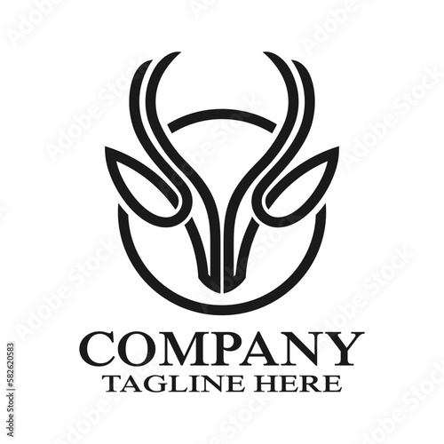Modern simple deer logo. Vector illustration.