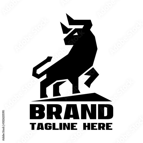 Modern geometric bull logo. Vector illustration.