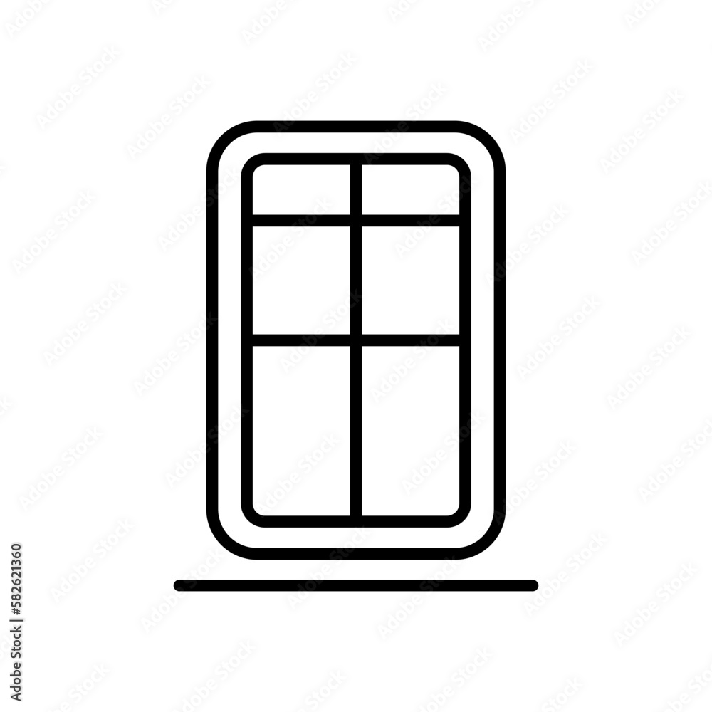 Window icon, outline vector illustration in trendy style. Editable graphic resources for many purposes. Window icon, outline vector illustration in trendy style. Editable graphic resources for many purposes.