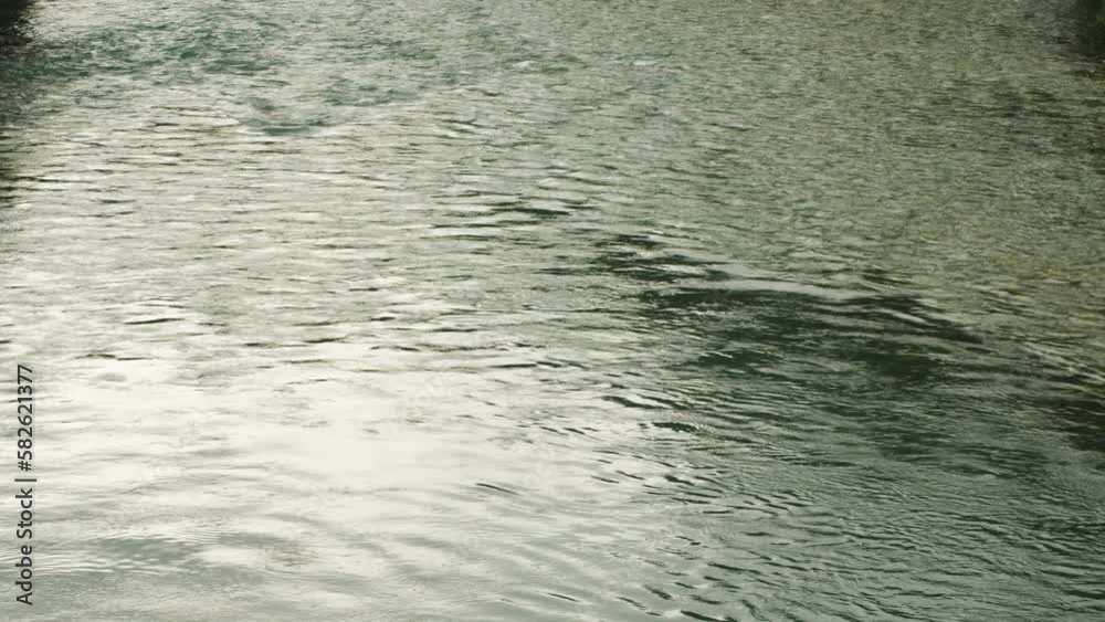 Crystal clear water flowing in slow motion down a mountain river. Wide green river in the mountains. Beautiful ripples in the sunset light. The beauty of wildlife Crystal clear water flowing in slow motion down a mountain river. Wide green river in the mountains. Beautiful ripples in the sunset light. The beauty of wildlife