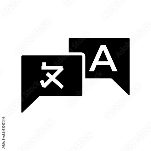 Free Download Language translation icon, solid black vector illustration in trendy style. Editable graphic resources for many purposes. - GFXLoad