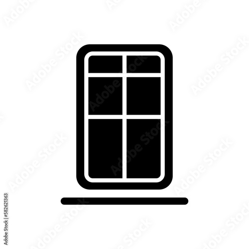 Window icon, solid black vector illustration in trendy style. Editable graphic resources for many purposes.