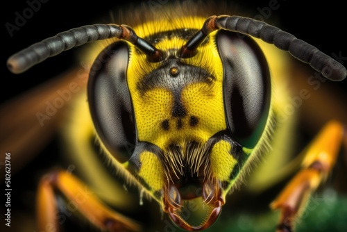 a bee up close. Generative AI