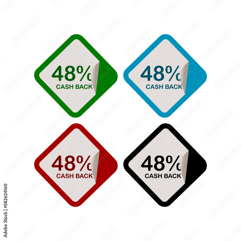 48% Cash Back, Campaign, Promotion , Product Label, Infographics Flat Icon, Peeling Sticker, Sign Isolated on White Background 48% Cash Back, Campaign, Promotion , Product Label, Infographics Flat Icon, Peeling Sticker, Sign Isolated on White Background