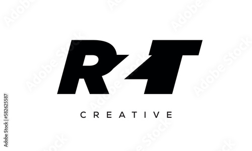 RZT letters negative space logo design. creative typography monogram vector	