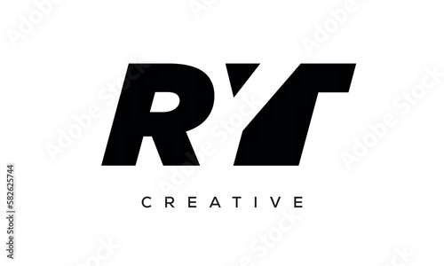 RYT letters negative space logo design. creative typography monogram vector	
