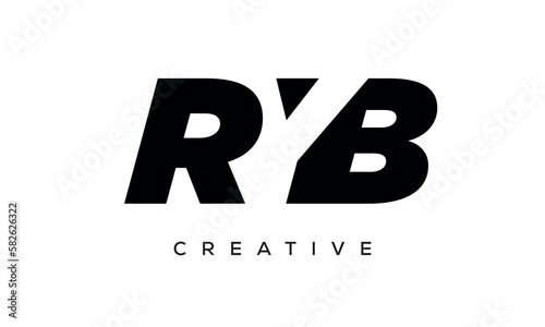 RYB letters negative space logo design. creative typography monogram vector	