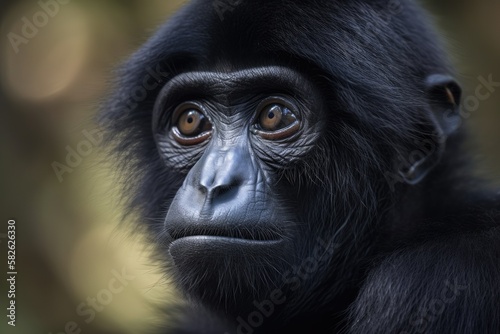 Gibbon Siamang. Generative AI © AkuAku