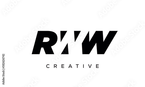 RWW letters negative space logo design. creative typography monogram vector	 photo