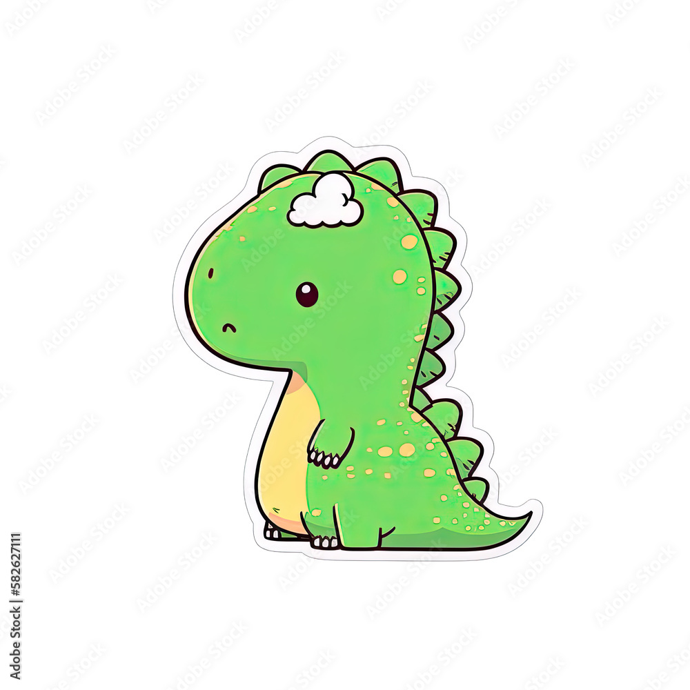 Naklejka premium Kid's Cute Dinosaur Illustration, generated AI, generated, AI