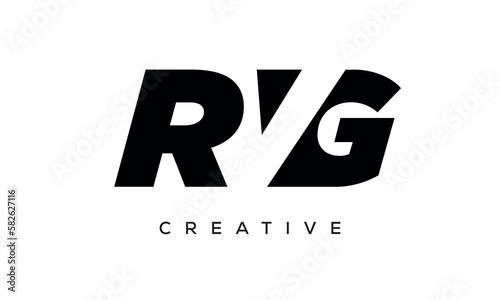RVG letters negative space logo design. creative typography monogram vector	
