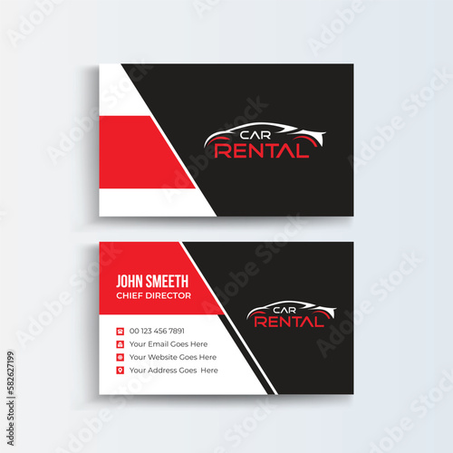 Car Rental Business Company Business card design, abstract visiting card, corporate card design,