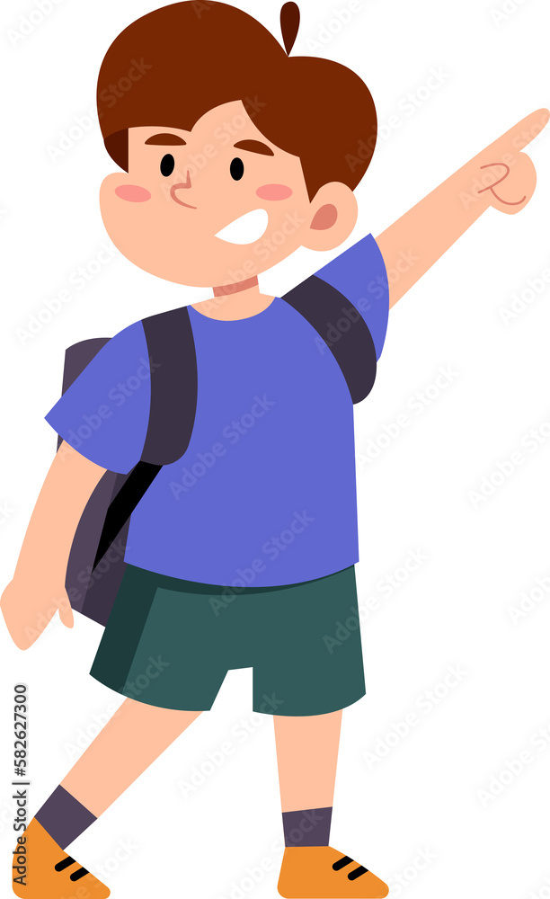 school boy student with school bag
