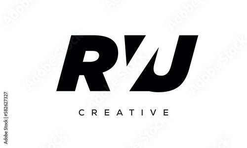 RVU letters negative space logo design. creative typography monogram vector	